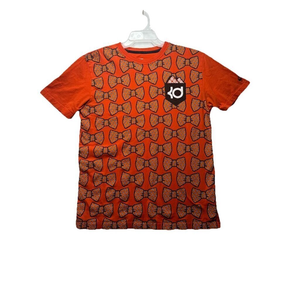 Nike Kevin Durant Bow Tie Men's T Tee Shirt Medium M KD Orange Black 631546-891